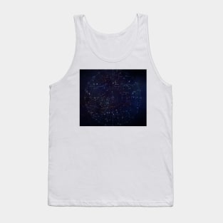 Astrology Constellation Galaxy Pattern Tapestry Tank Top